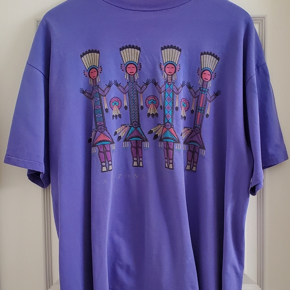 Arizona Tribal Print Short Sleeve T-Shirt Sz XL on Oneita Power Tag
